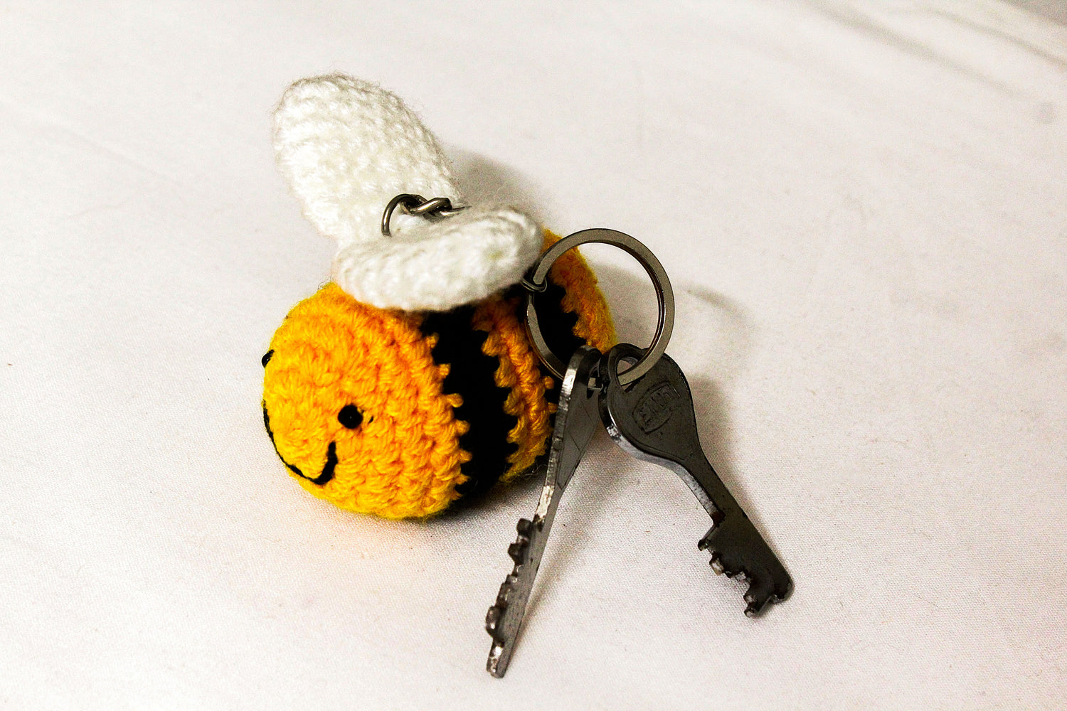 BeeDo Honey Bee - Hand Crafted Honey Bee Crochet Key Chain, Pendant and Car Hanging Soft Toy